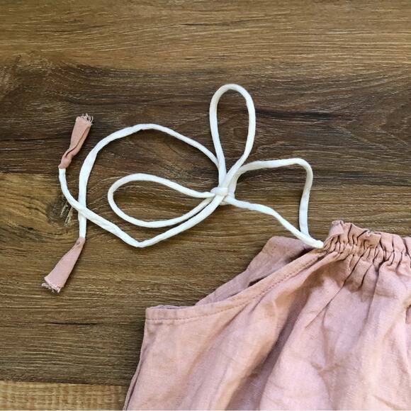 Yo Baby Girls Pillow Case Linen Blush Lace Dress Size 11 - Picture 6 of 8